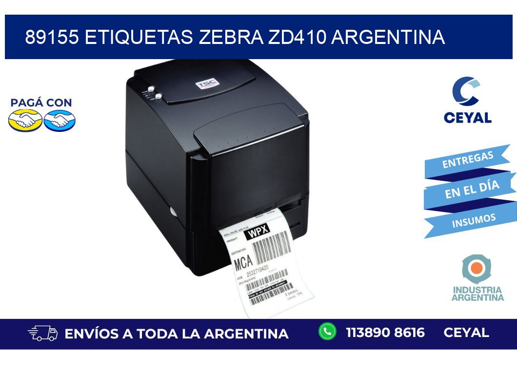89155 etiquetas zebra zd410 argentina