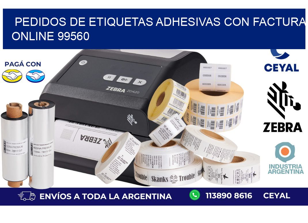 Pedidos de Etiquetas Adhesivas con Factura Online 99560