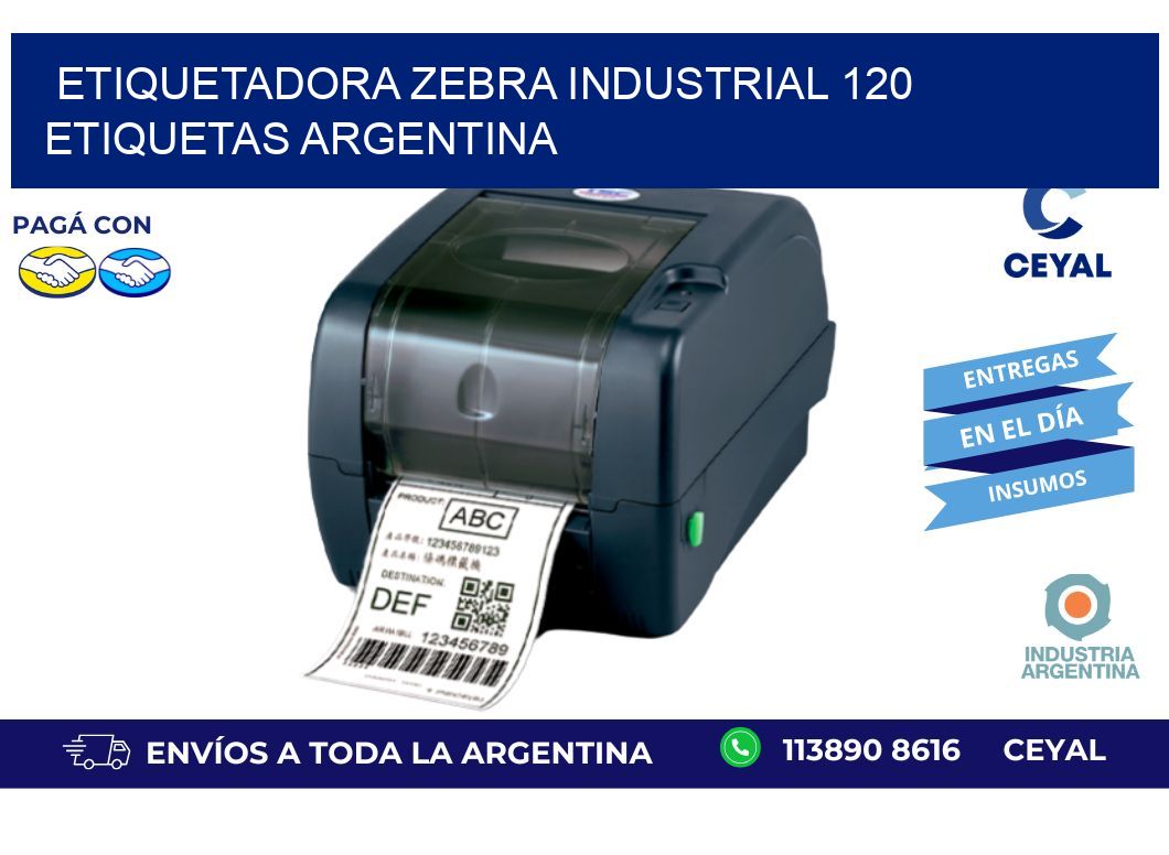etiquetadora zebra industrial 120 etiquetas argentina