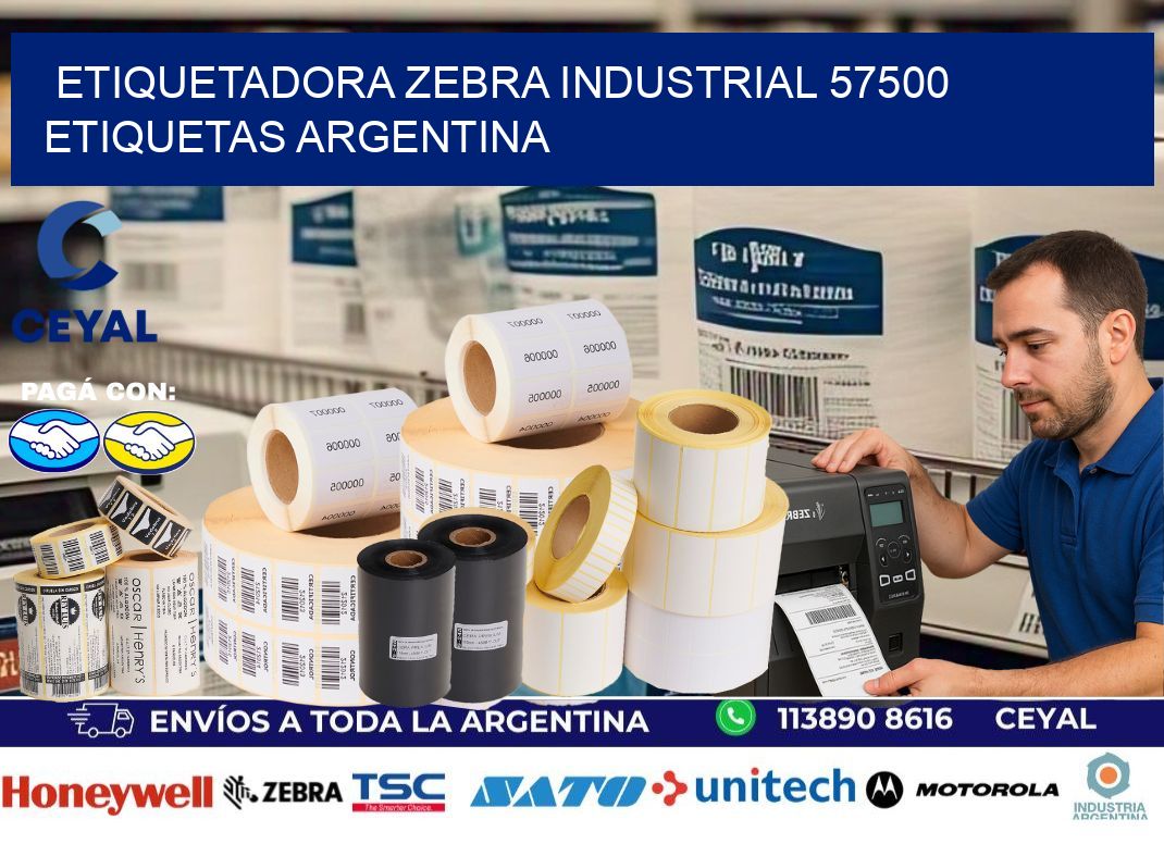 etiquetadora zebra industrial 57500 etiquetas argentina