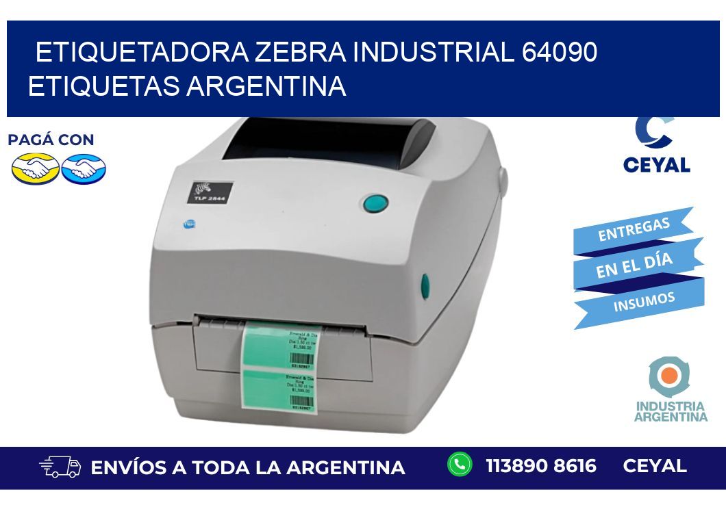 etiquetadora zebra industrial 64090 etiquetas argentina