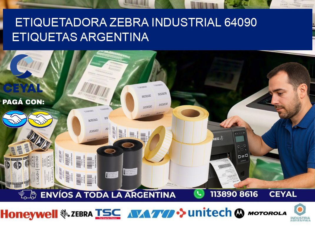 etiquetadora zebra industrial 64090 etiquetas argentina