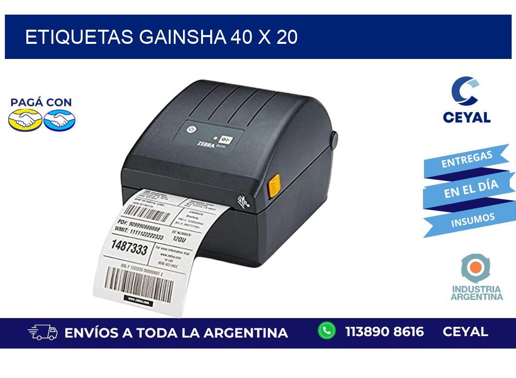etiquetas gainsha 40 x 20