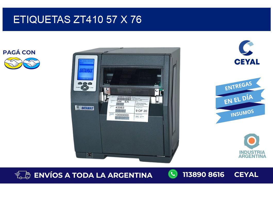 etiquetas zt410 57 x 76