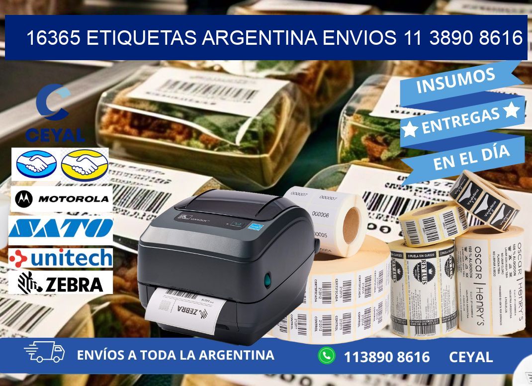 16365 ETIQUETAS ARGENTINA ENVIOS 11 3890 8616