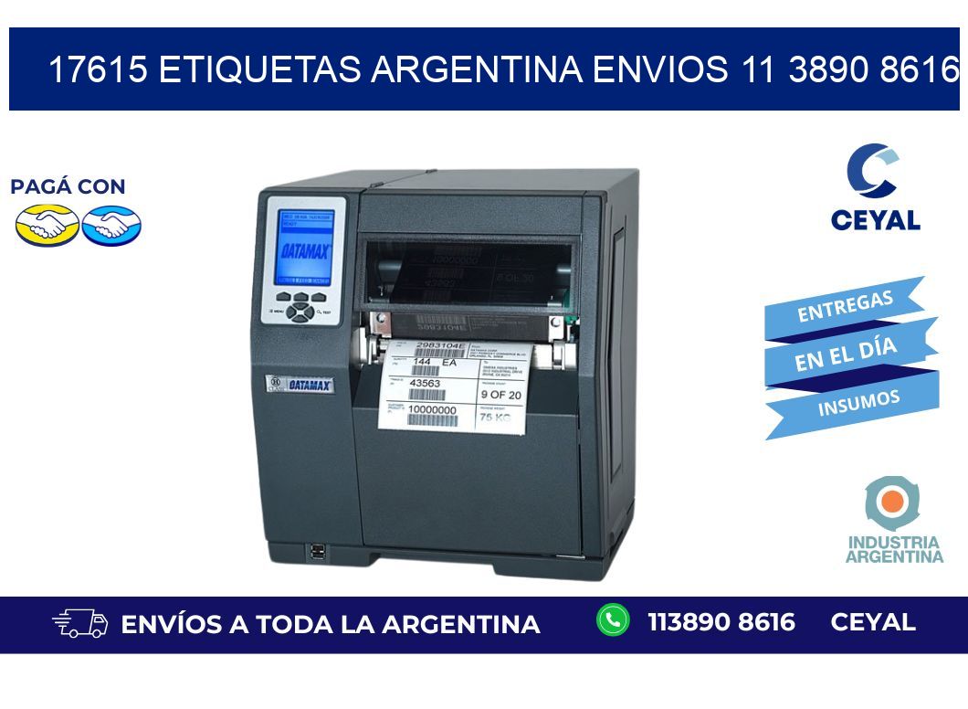 17615 ETIQUETAS ARGENTINA ENVIOS 11 3890 8616