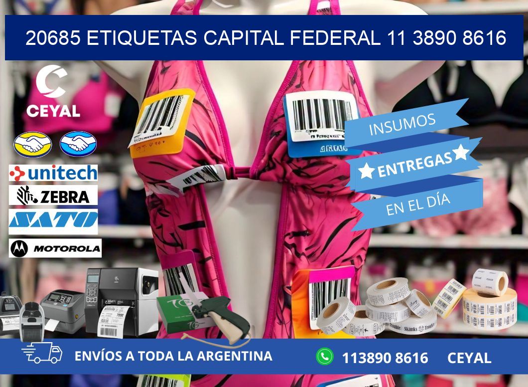 20685 ETIQUETAS CAPITAL FEDERAL 11 3890 8616