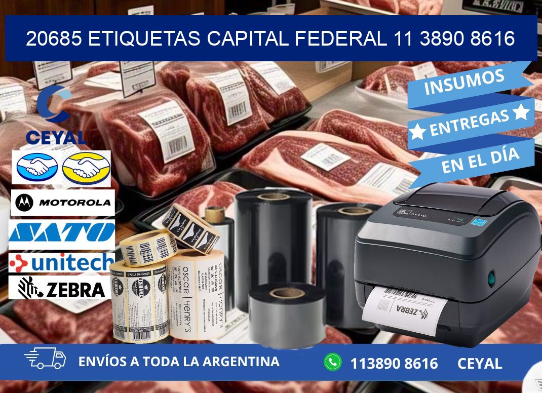 20685 ETIQUETAS CAPITAL FEDERAL 11 3890 8616
