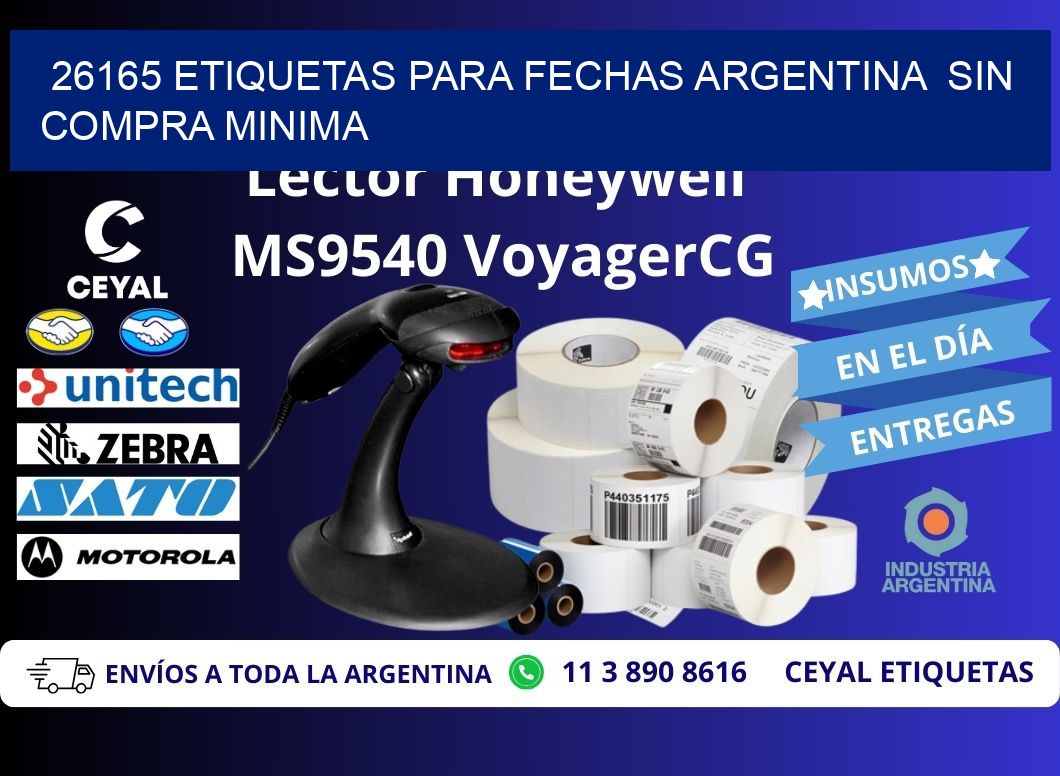 26165 ETIQUETAS PARA FECHAS ARGENTINA  SIN COMPRA MINIMA