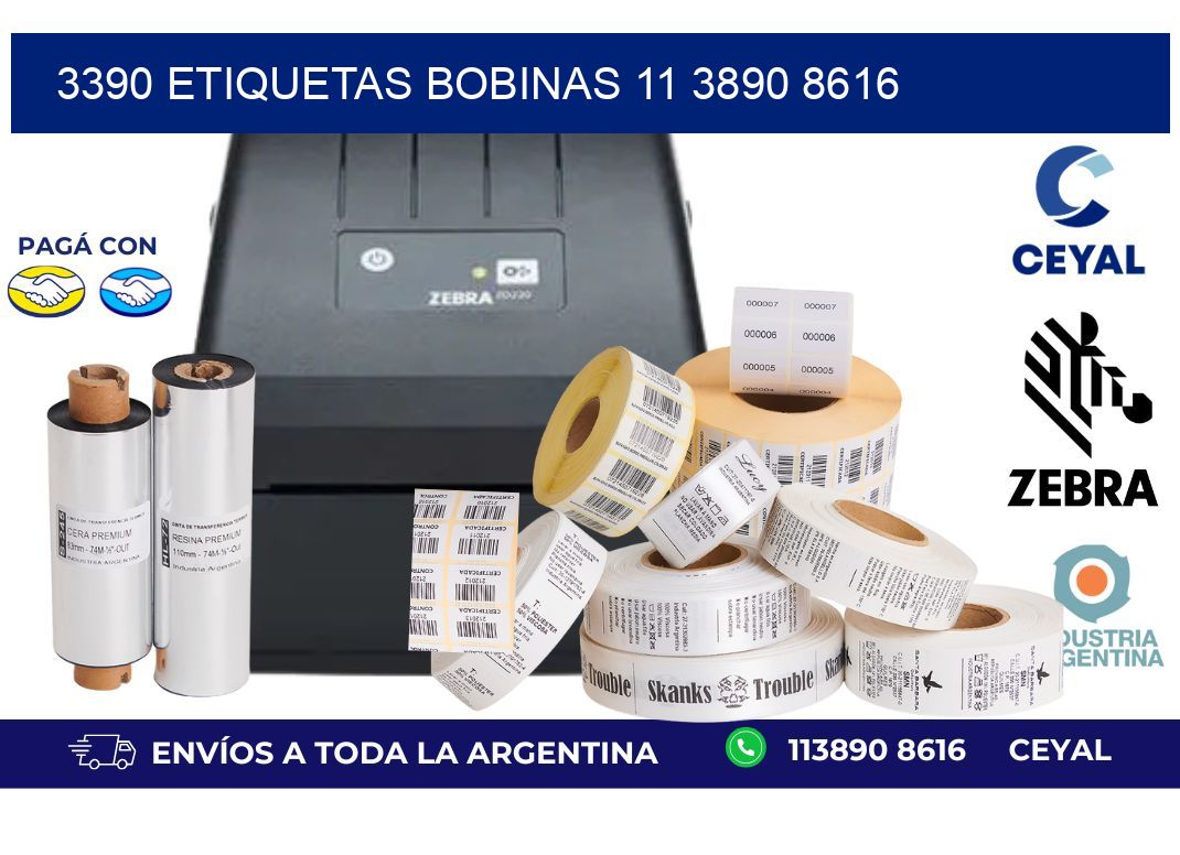 3390 ETIQUETAS BOBINAS 11 3890 8616