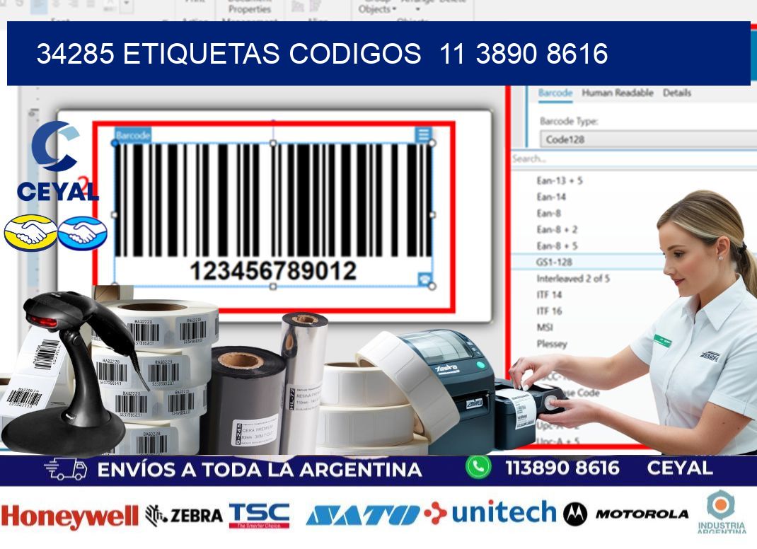34285 ETIQUETAS CODIGOS  11 3890 8616