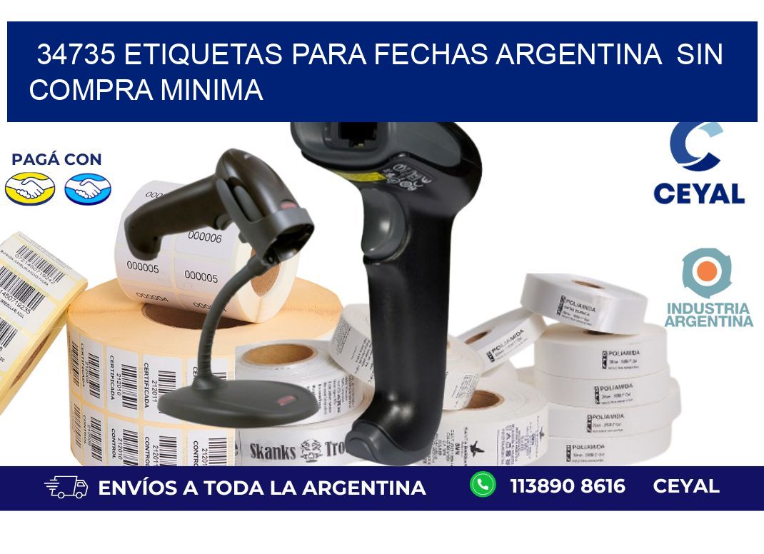 34735 ETIQUETAS PARA FECHAS ARGENTINA  SIN COMPRA MINIMA