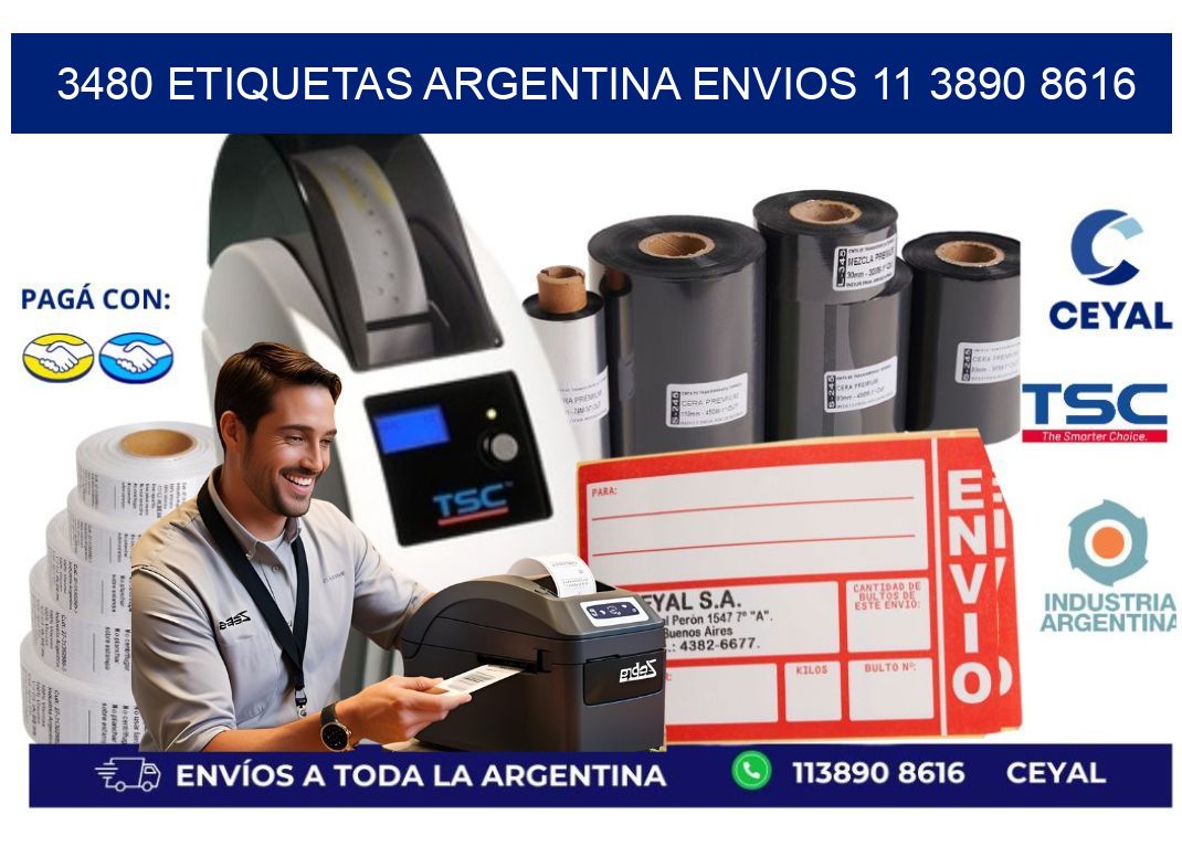 3480 ETIQUETAS ARGENTINA ENVIOS 11 3890 8616