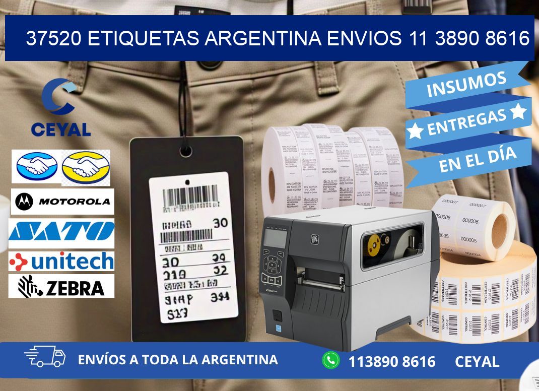 37520 ETIQUETAS ARGENTINA ENVIOS 11 3890 8616