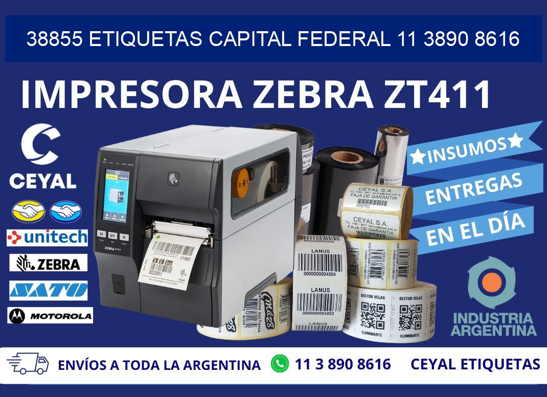 38855 ETIQUETAS CAPITAL FEDERAL 11 3890 8616