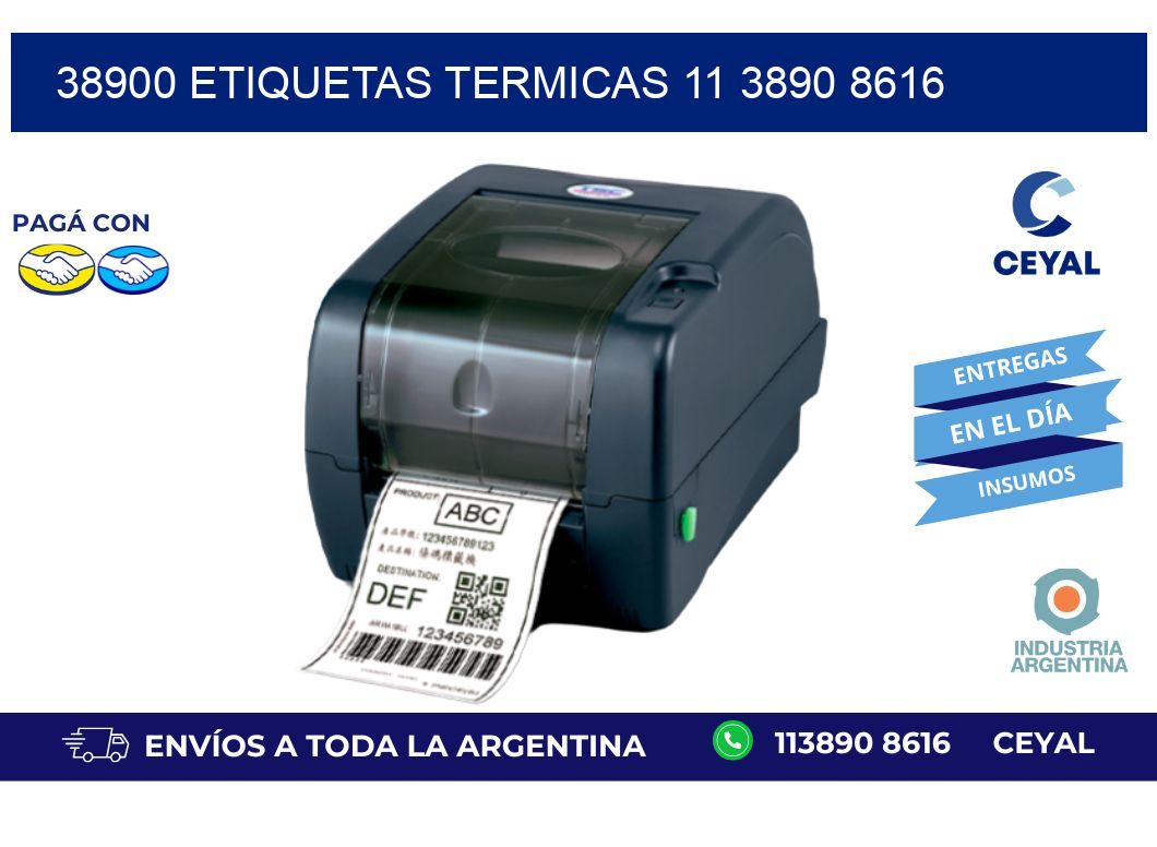 38900 ETIQUETAS TERMICAS 11 3890 8616