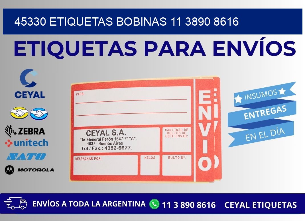 45330 ETIQUETAS BOBINAS 11 3890 8616