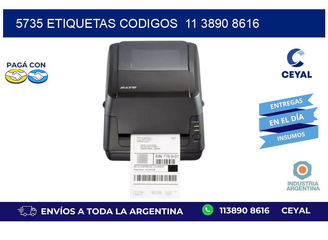 5735 ETIQUETAS CODIGOS  11 3890 8616