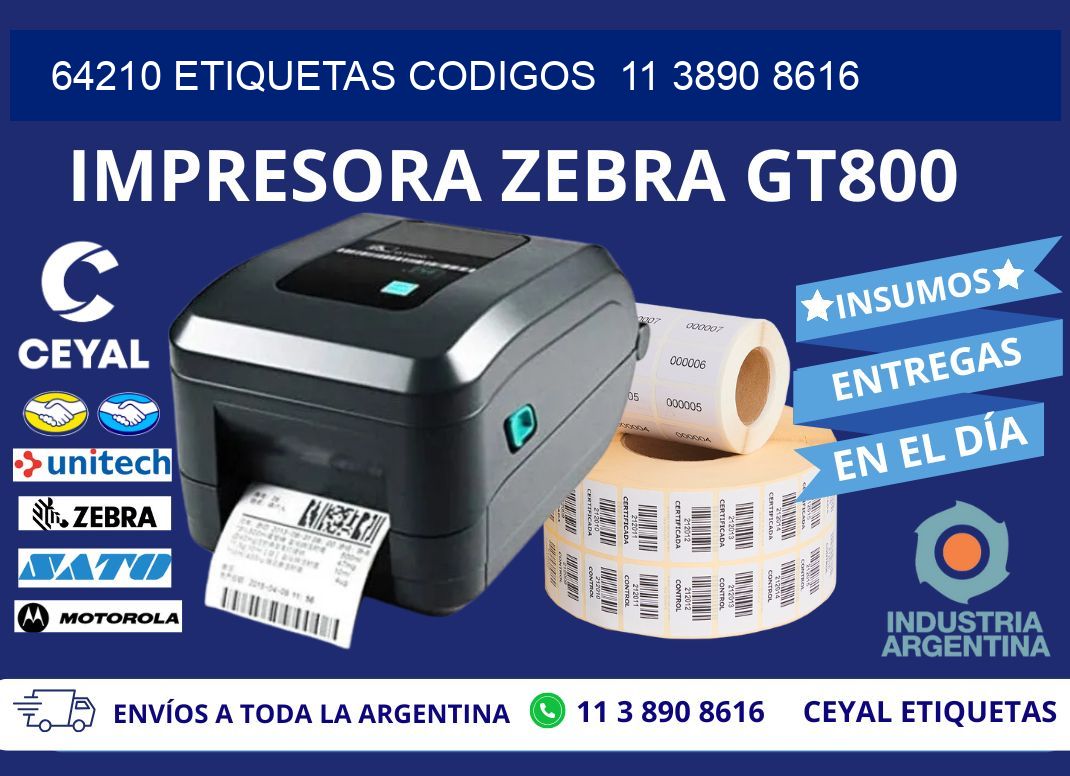 64210 ETIQUETAS CODIGOS  11 3890 8616