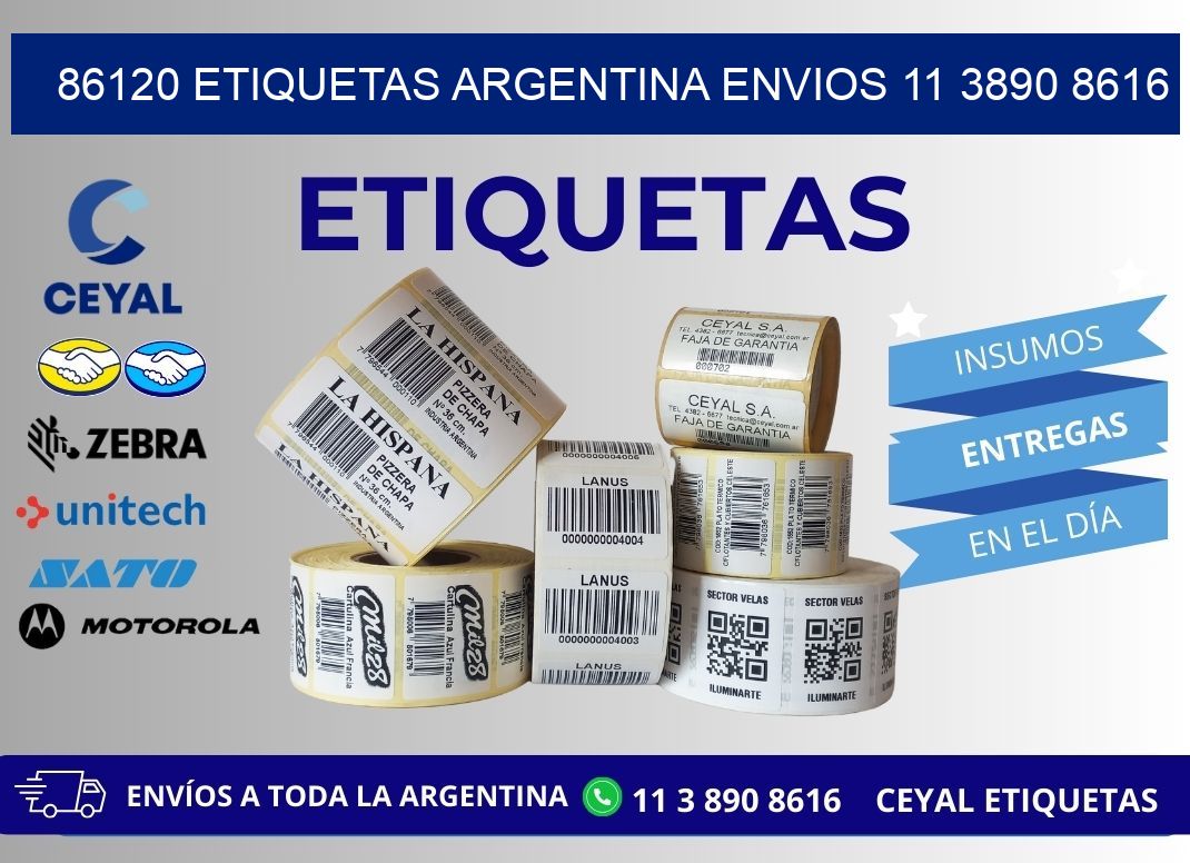86120 ETIQUETAS ARGENTINA ENVIOS 11 3890 8616