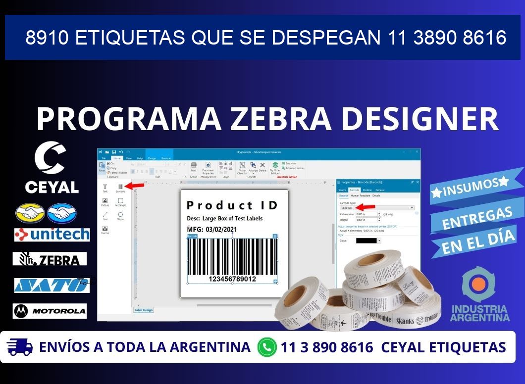 8910 ETIQUETAS QUE SE DESPEGAN 11 3890 8616