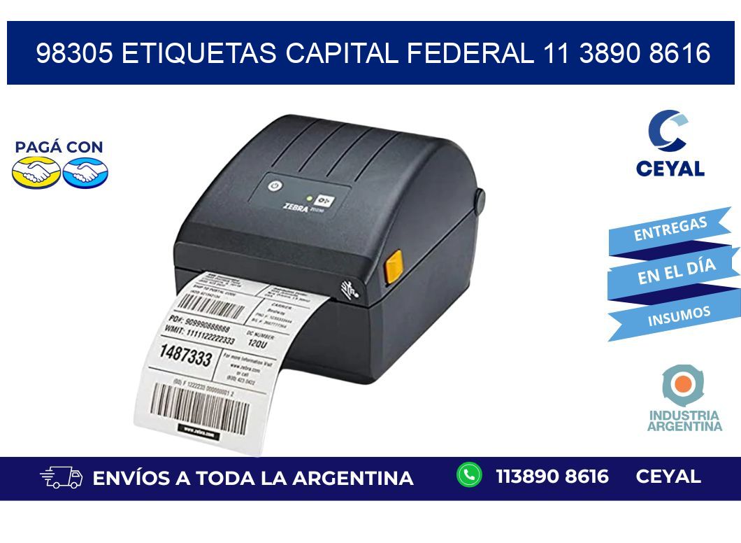 98305 ETIQUETAS CAPITAL FEDERAL 11 3890 8616
