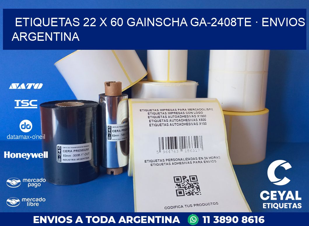 ETIQUETAS 22 x 60 GAINSCHA GA-2408TE · ENVIOS ARGENTINA