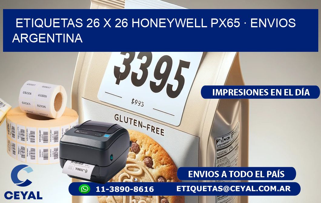 ETIQUETAS 26 x 26 HONEYWELL PX65 · ENVIOS ARGENTINA