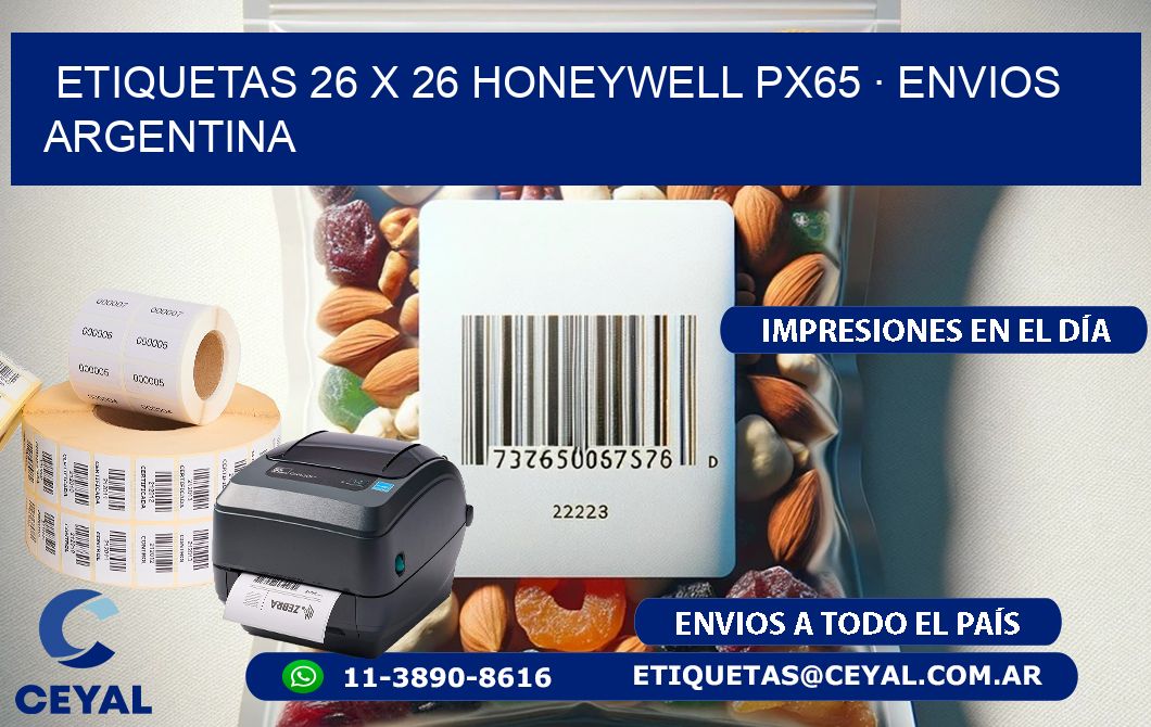 ETIQUETAS 26 x 26 HONEYWELL PX65 · ENVIOS ARGENTINA
