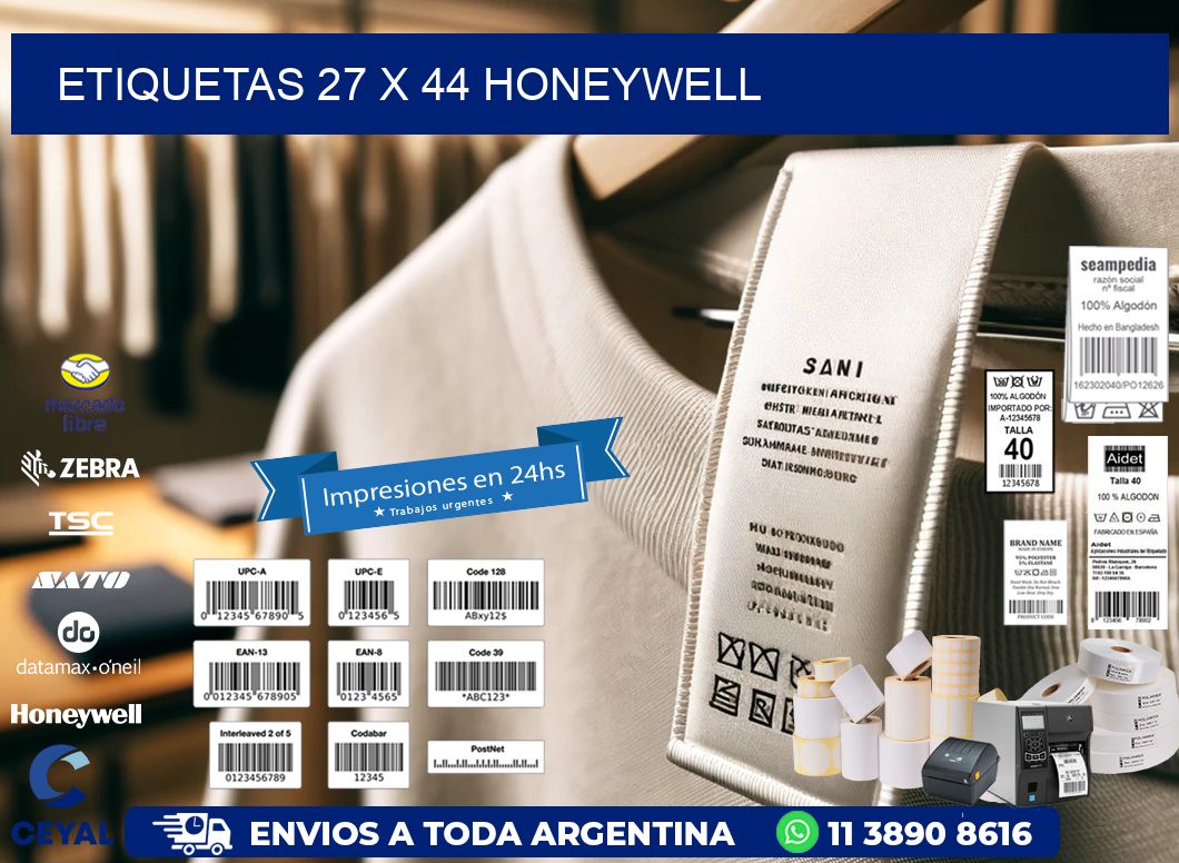 ETIQUETAS 27 x 44 HONEYWELL
