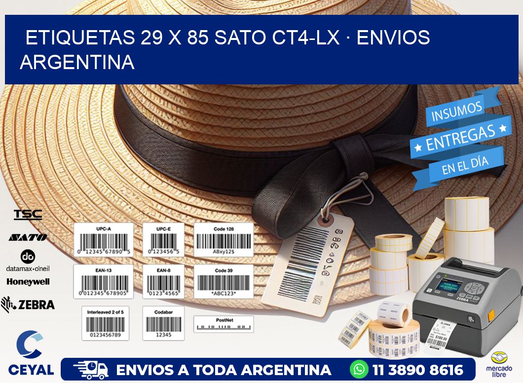 ETIQUETAS 29 x 85 SATO CT4-LX · ENVIOS ARGENTINA