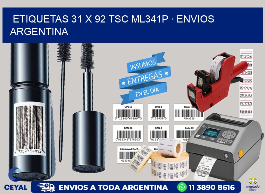 ETIQUETAS 31 x 92 TSC ML341P · ENVIOS ARGENTINA