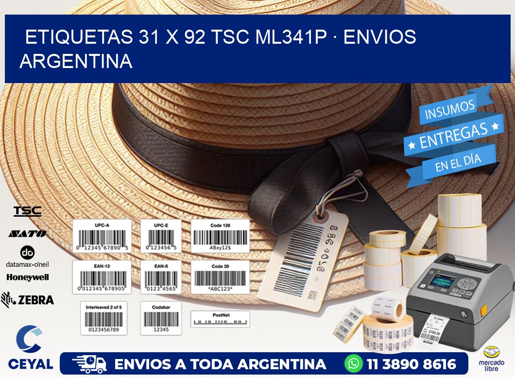 ETIQUETAS 31 x 92 TSC ML341P · ENVIOS ARGENTINA