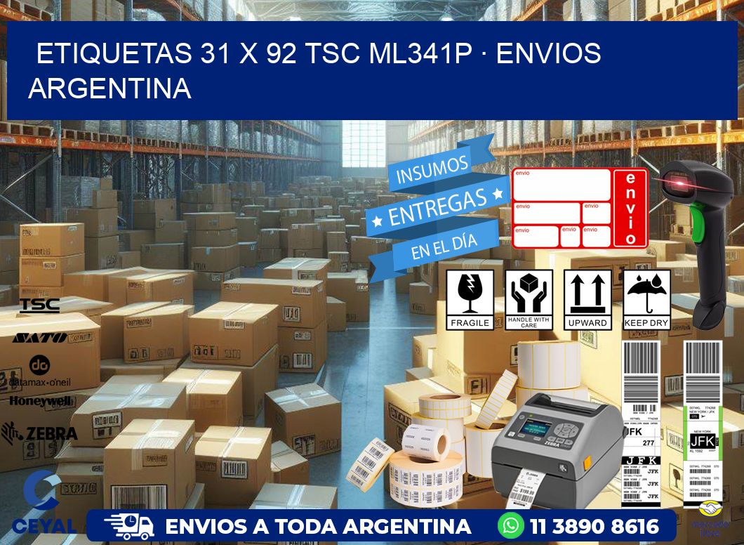 ETIQUETAS 31 x 92 TSC ML341P · ENVIOS ARGENTINA
