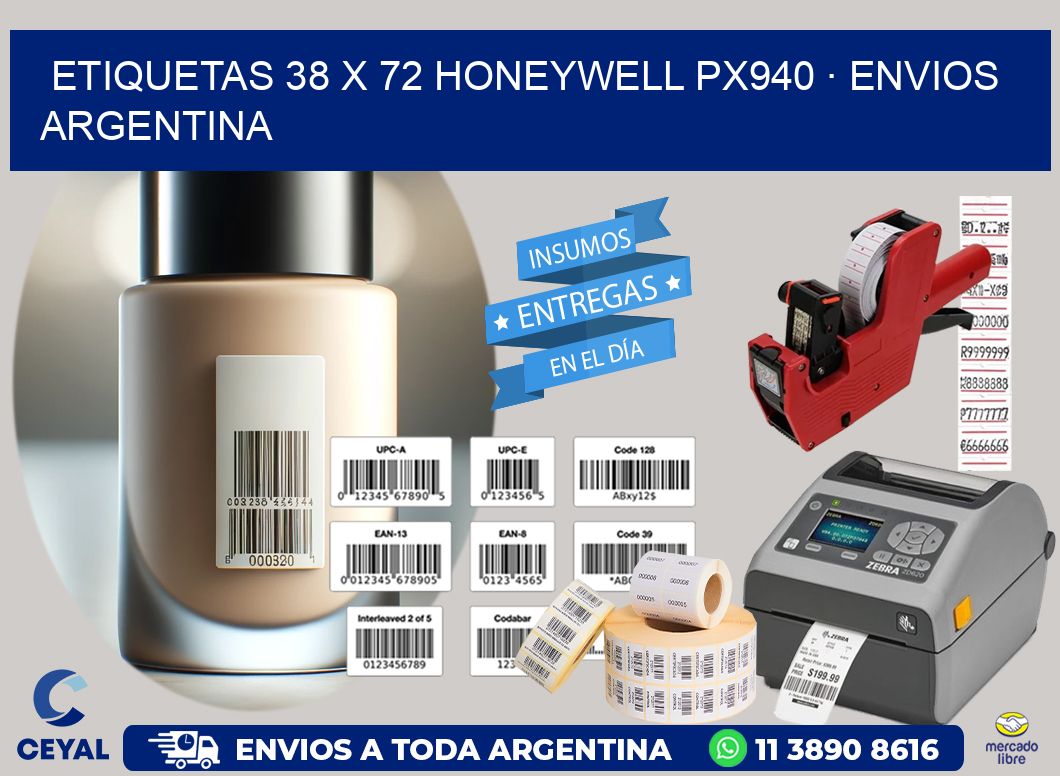 ETIQUETAS 38 x 72 HONEYWELL PX940 · ENVIOS ARGENTINA