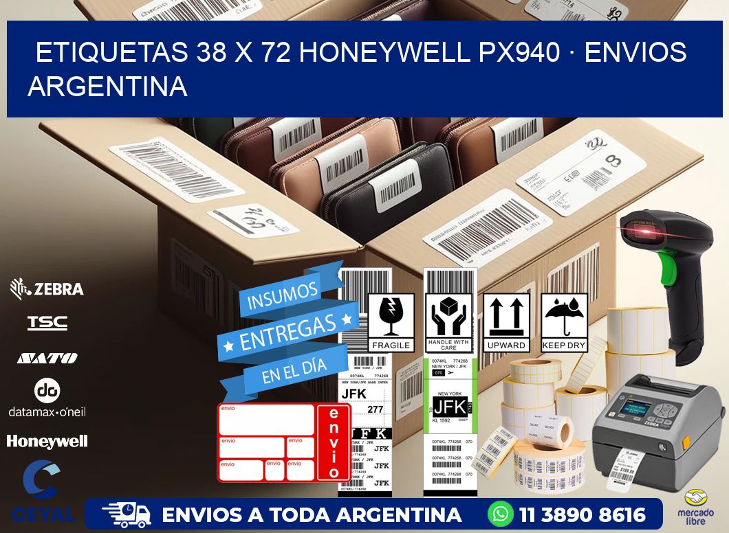 ETIQUETAS 38 x 72 HONEYWELL PX940 · ENVIOS ARGENTINA