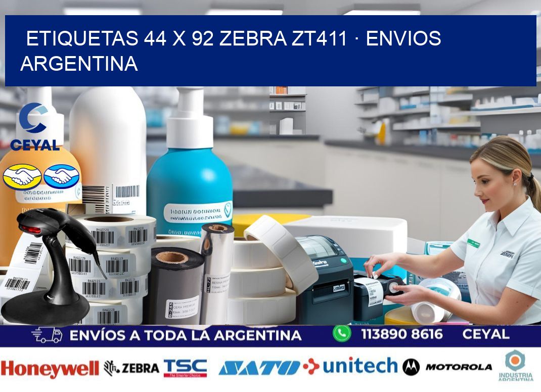 ETIQUETAS 44 x 92 ZEBRA ZT411 · ENVIOS ARGENTINA