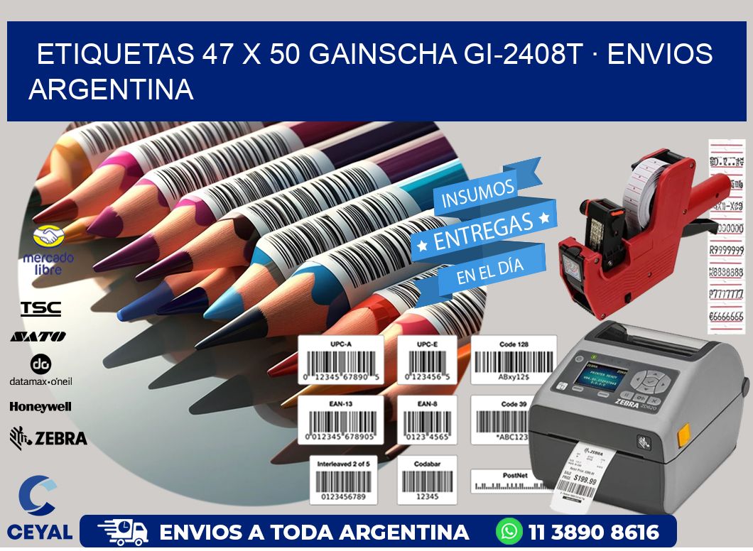 ETIQUETAS 47 x 50 GAINSCHA GI-2408T · ENVIOS ARGENTINA