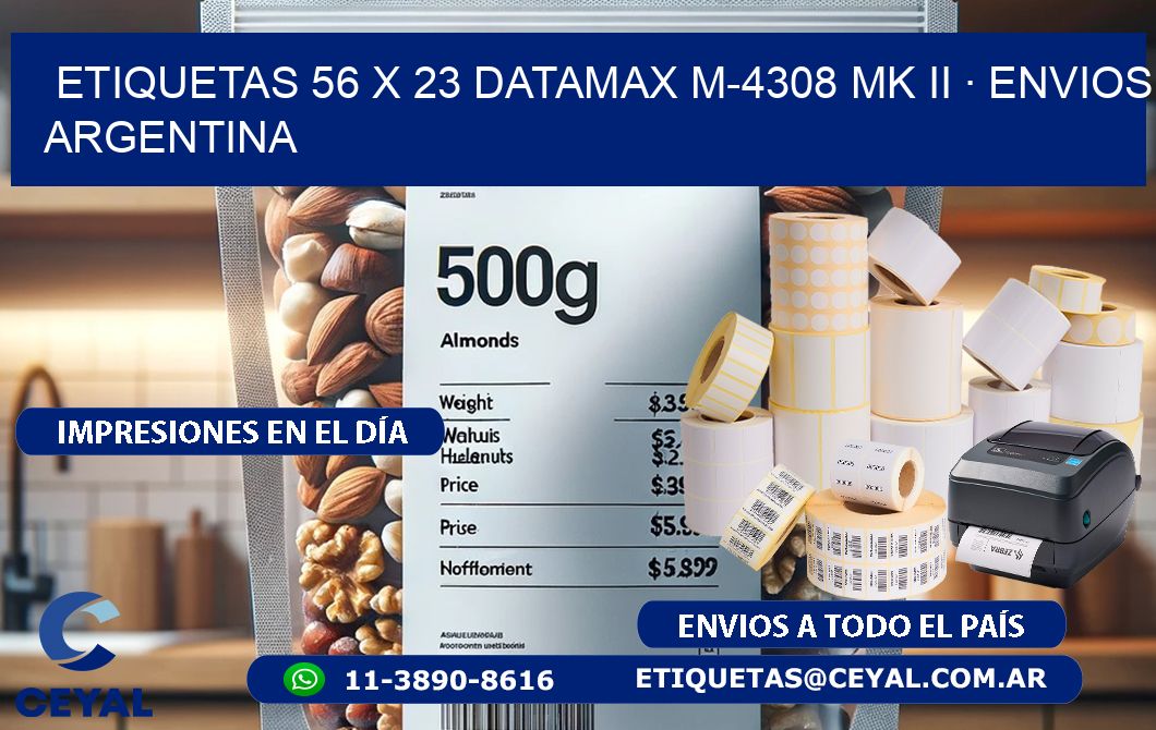 ETIQUETAS 56 x 23 DATAMAX M-4308 MK II · ENVIOS ARGENTINA