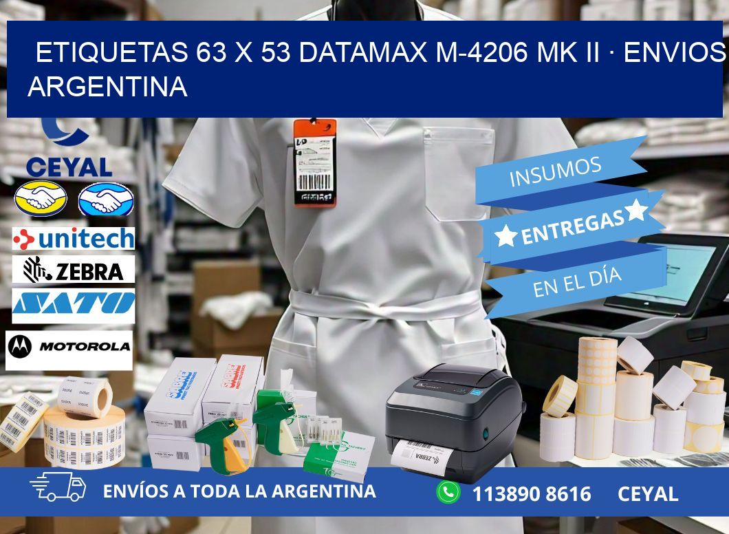 ETIQUETAS 63 x 53 DATAMAX M-4206 MK II · ENVIOS ARGENTINA