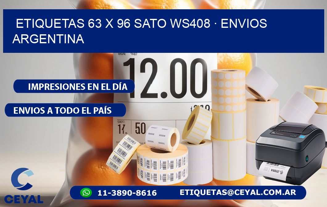 ETIQUETAS 63 x 96 SATO WS408 · ENVIOS ARGENTINA