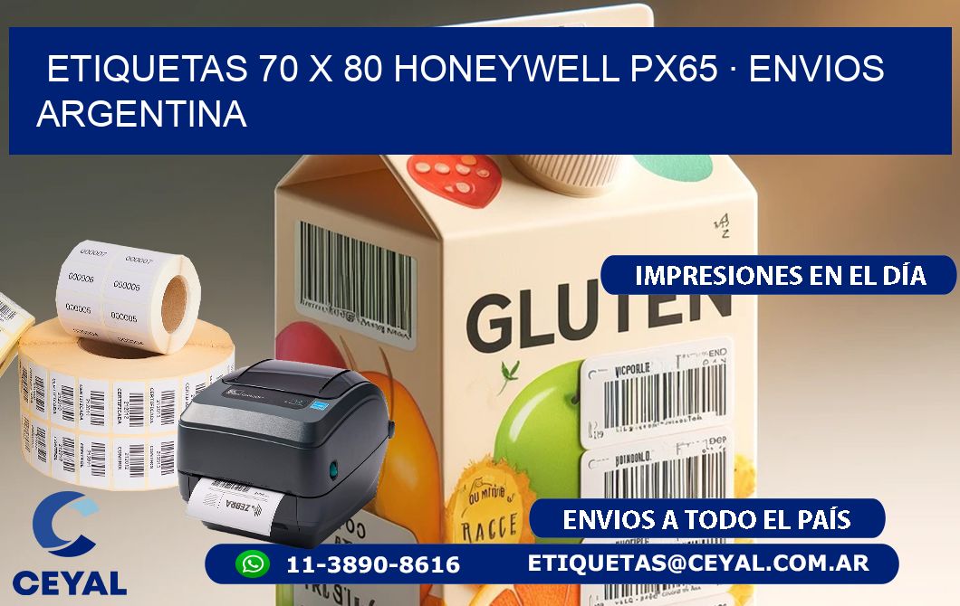 ETIQUETAS 70 x 80 HONEYWELL PX65 · ENVIOS ARGENTINA