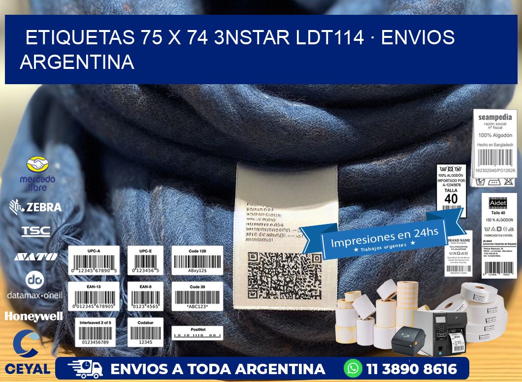 ETIQUETAS 75 x 74 3NSTAR LDT114 · ENVIOS ARGENTINA