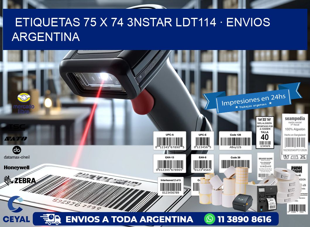 ETIQUETAS 75 x 74 3NSTAR LDT114 · ENVIOS ARGENTINA
