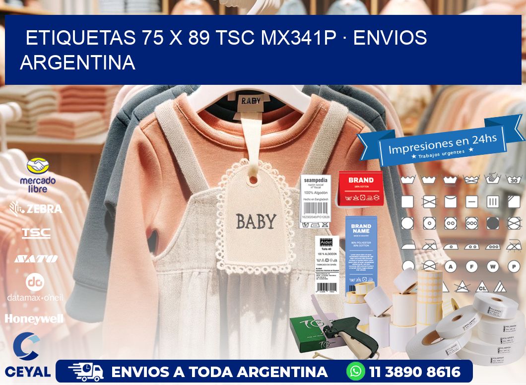 ETIQUETAS 75 x 89 TSC MX341P · ENVIOS ARGENTINA