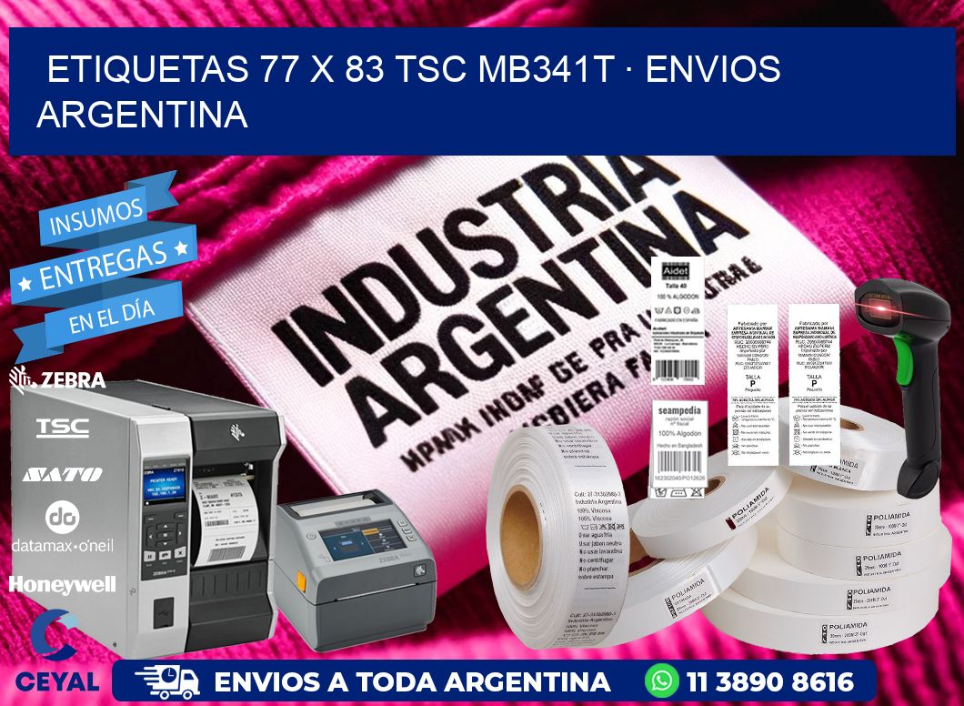 ETIQUETAS 77 x 83 TSC MB341T · ENVIOS ARGENTINA