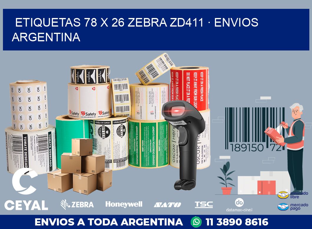 ETIQUETAS 78 x 26 ZEBRA ZD411 · ENVIOS ARGENTINA