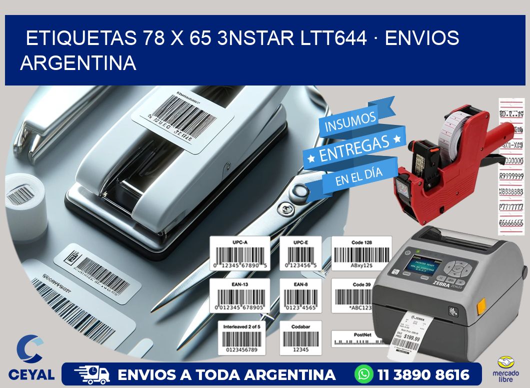 ETIQUETAS 78 x 65 3NSTAR LTT644 · ENVIOS ARGENTINA