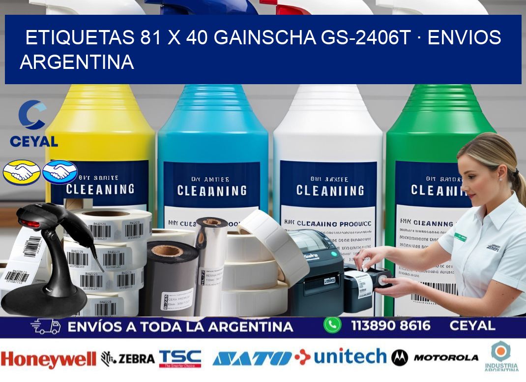 ETIQUETAS 81 x 40 GAINSCHA GS-2406T · ENVIOS ARGENTINA