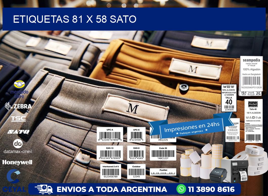 ETIQUETAS 81 x 58 SATO